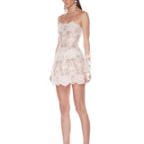 Paris Maraya Blanc Lace Mini Dress