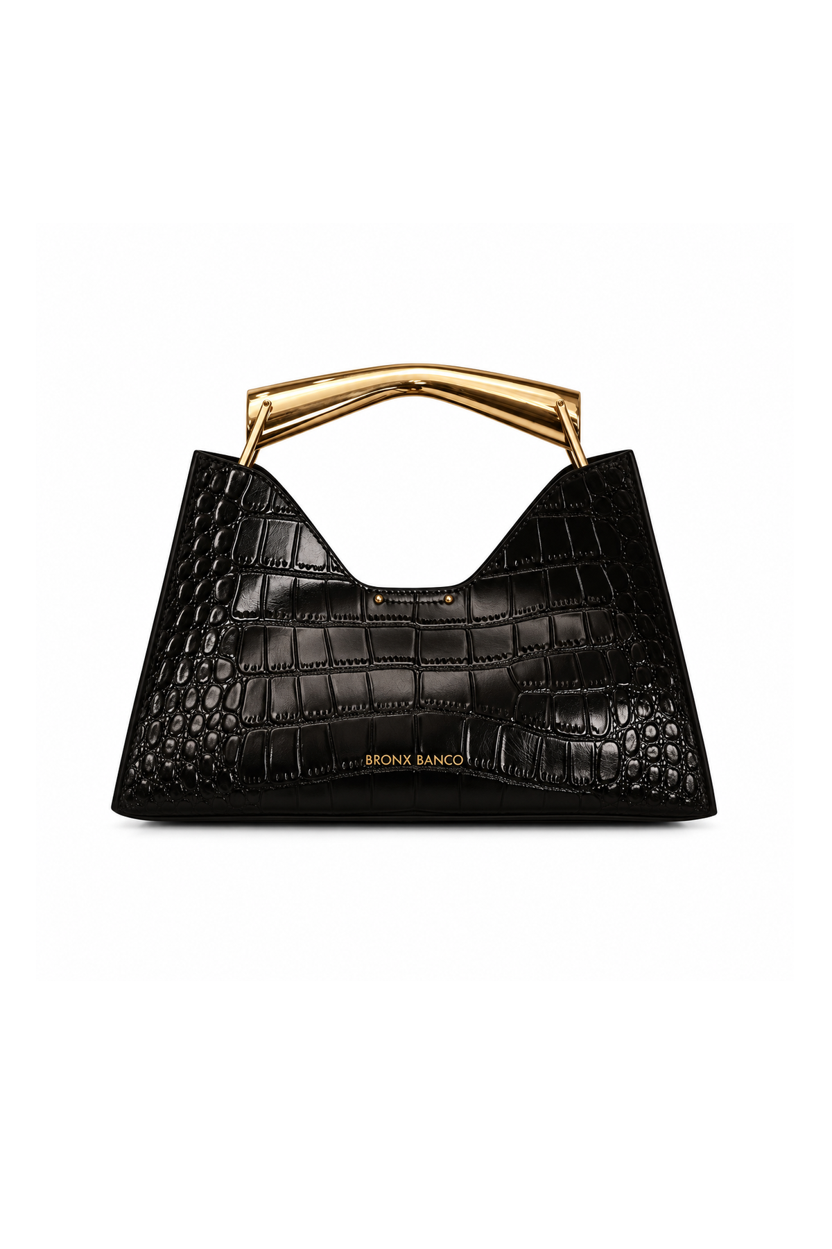 Poline Croc Embossed Mini Bag in Black Leather