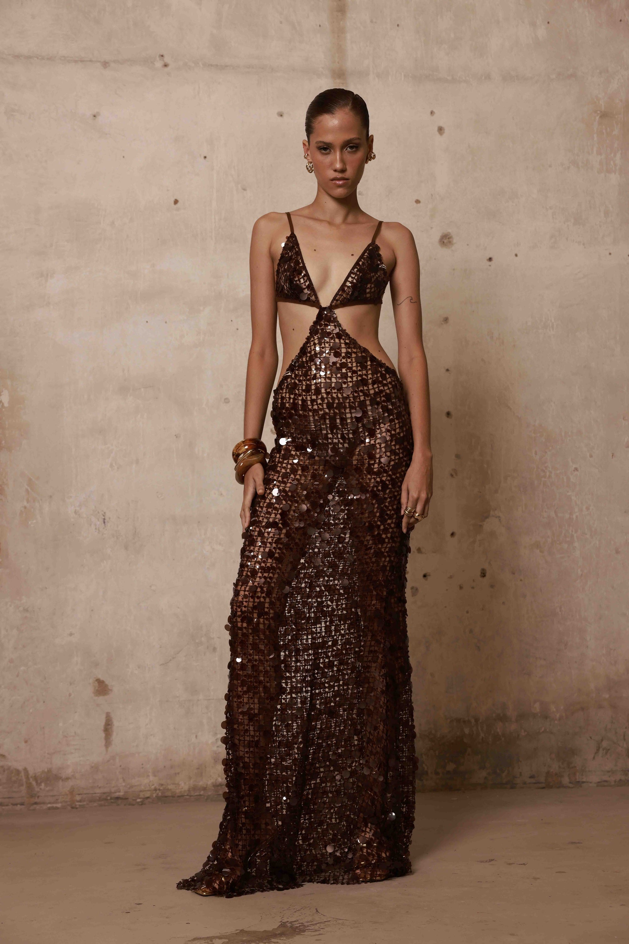 Amani Cutout Sequin Maxi Dress