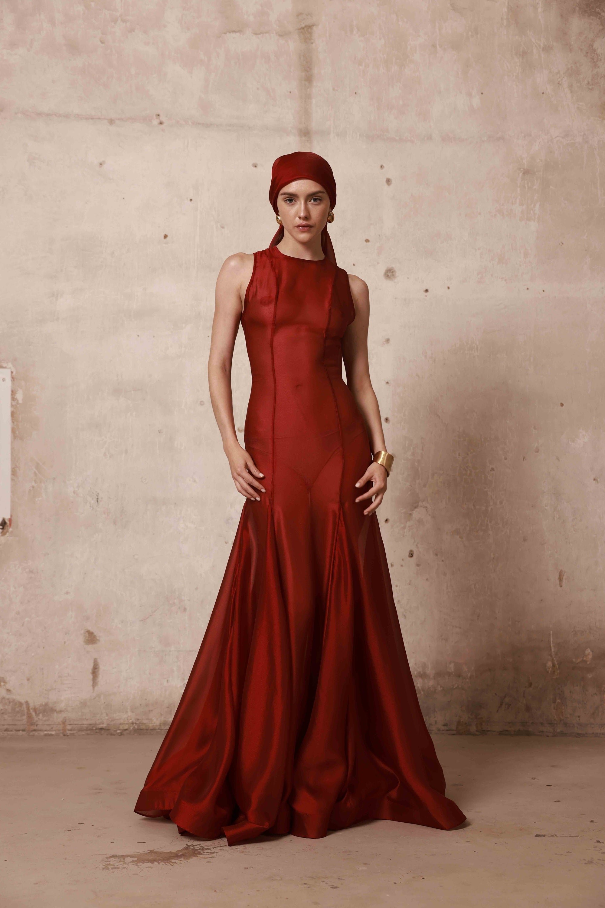Ashanti Sleeveless Organza Gown