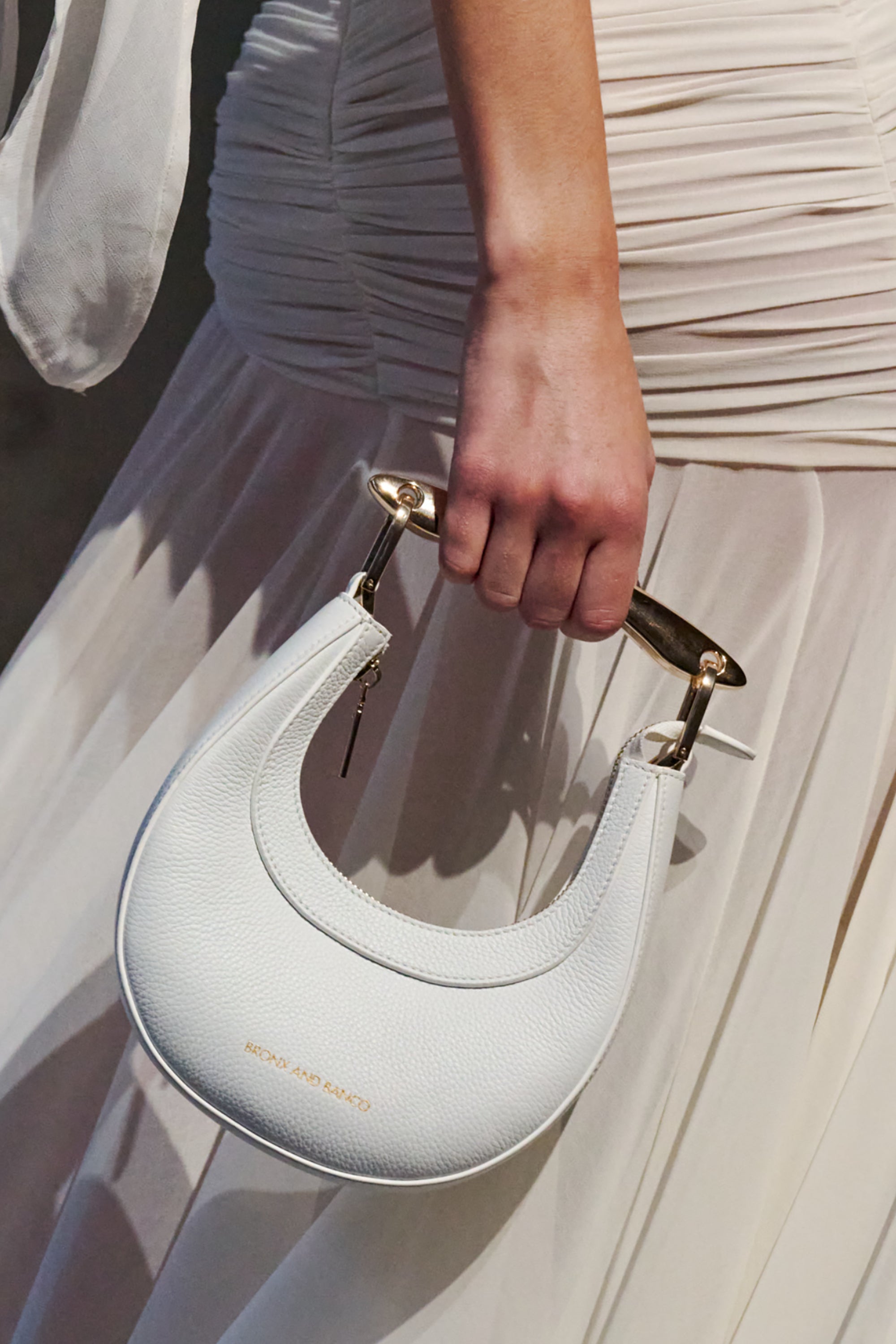 Cecile Mini Bag in White Pebbled Leather
