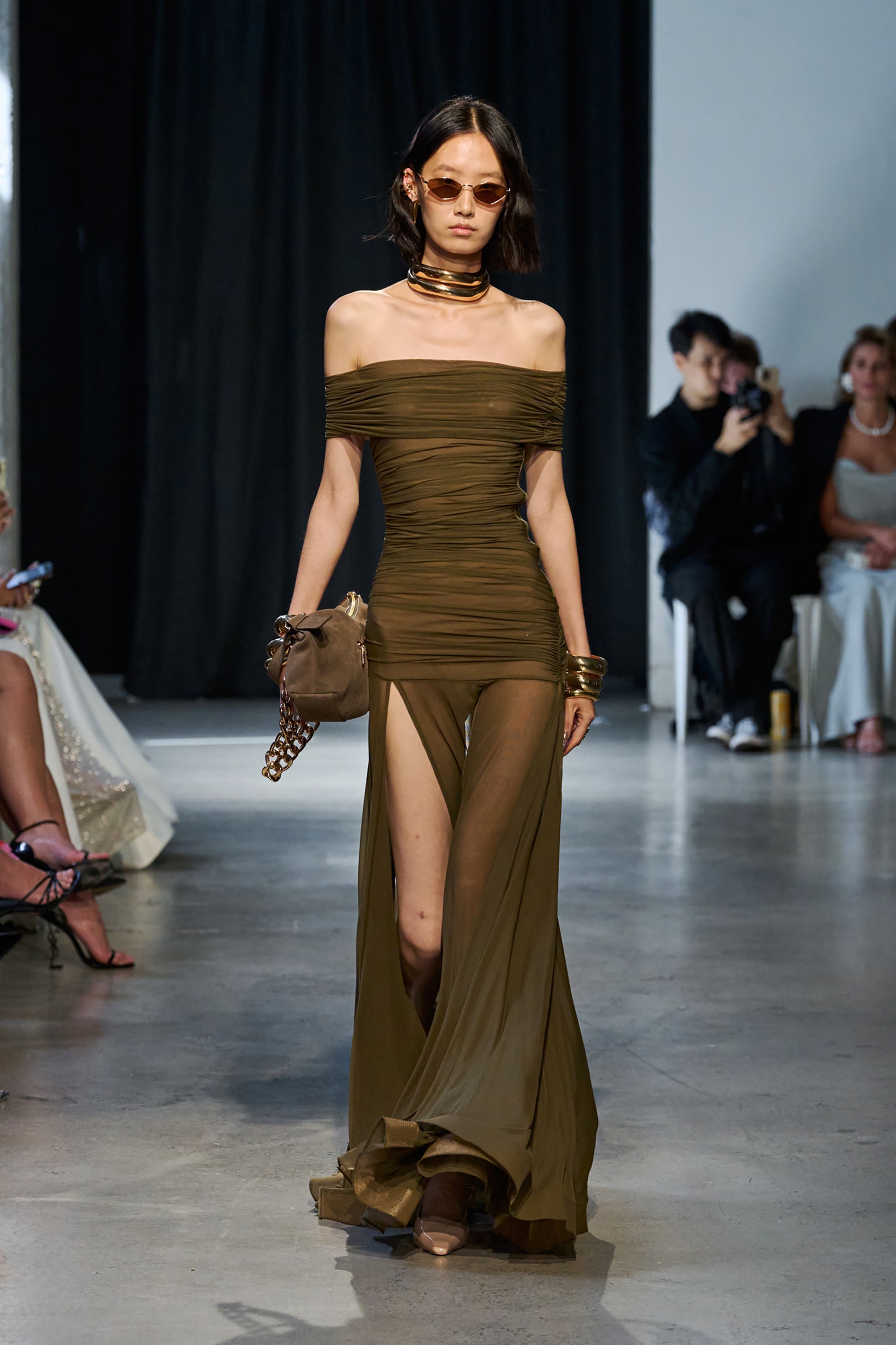 Dakar Off Shoulder Sheer Maxi Dress