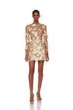 Bouquet Maraya Gold Long Sleeve Dress - Pre Order - BRONX AND BANCO