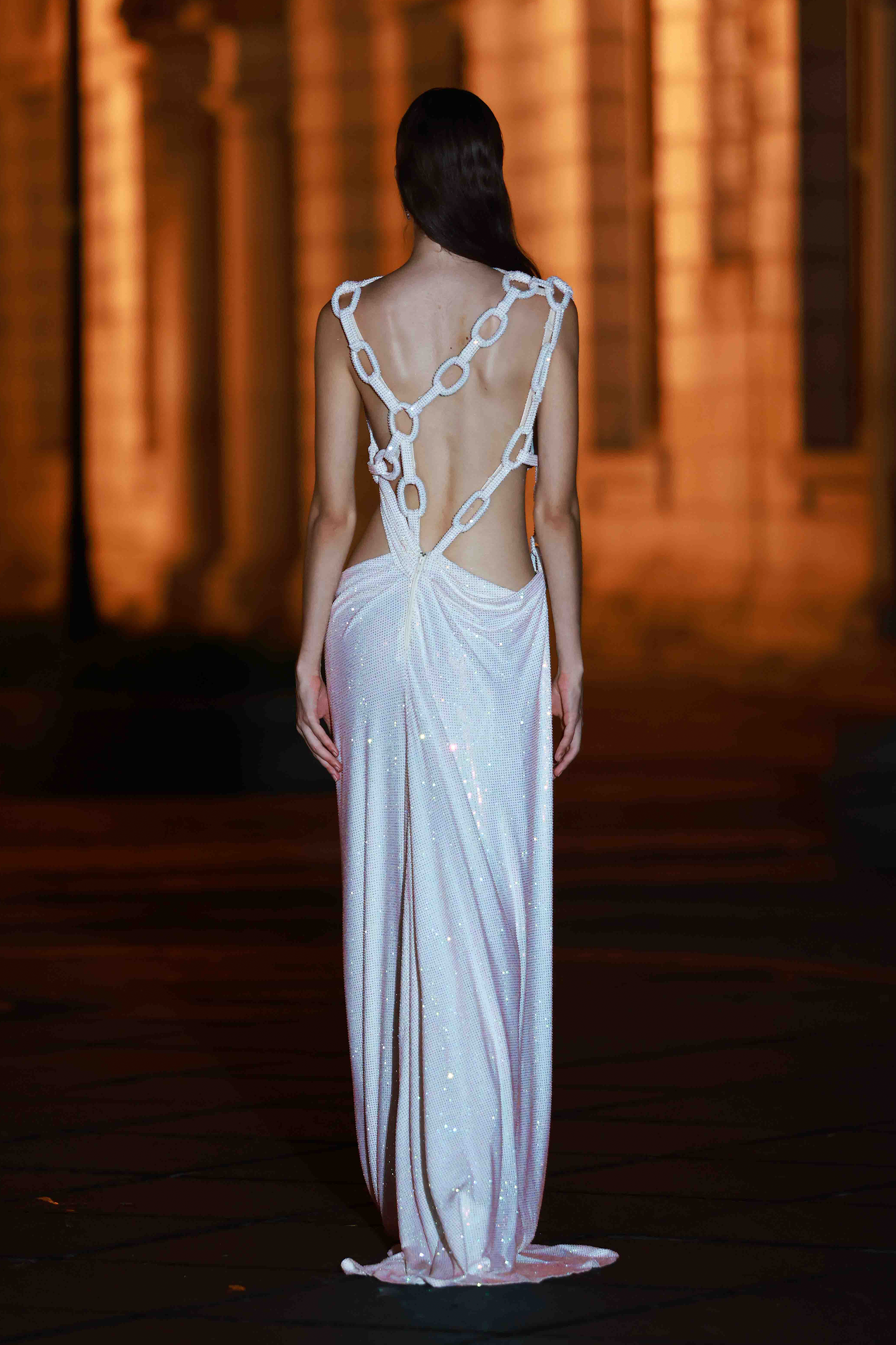 Morocco Sleeveless Cutout Diamond Gown