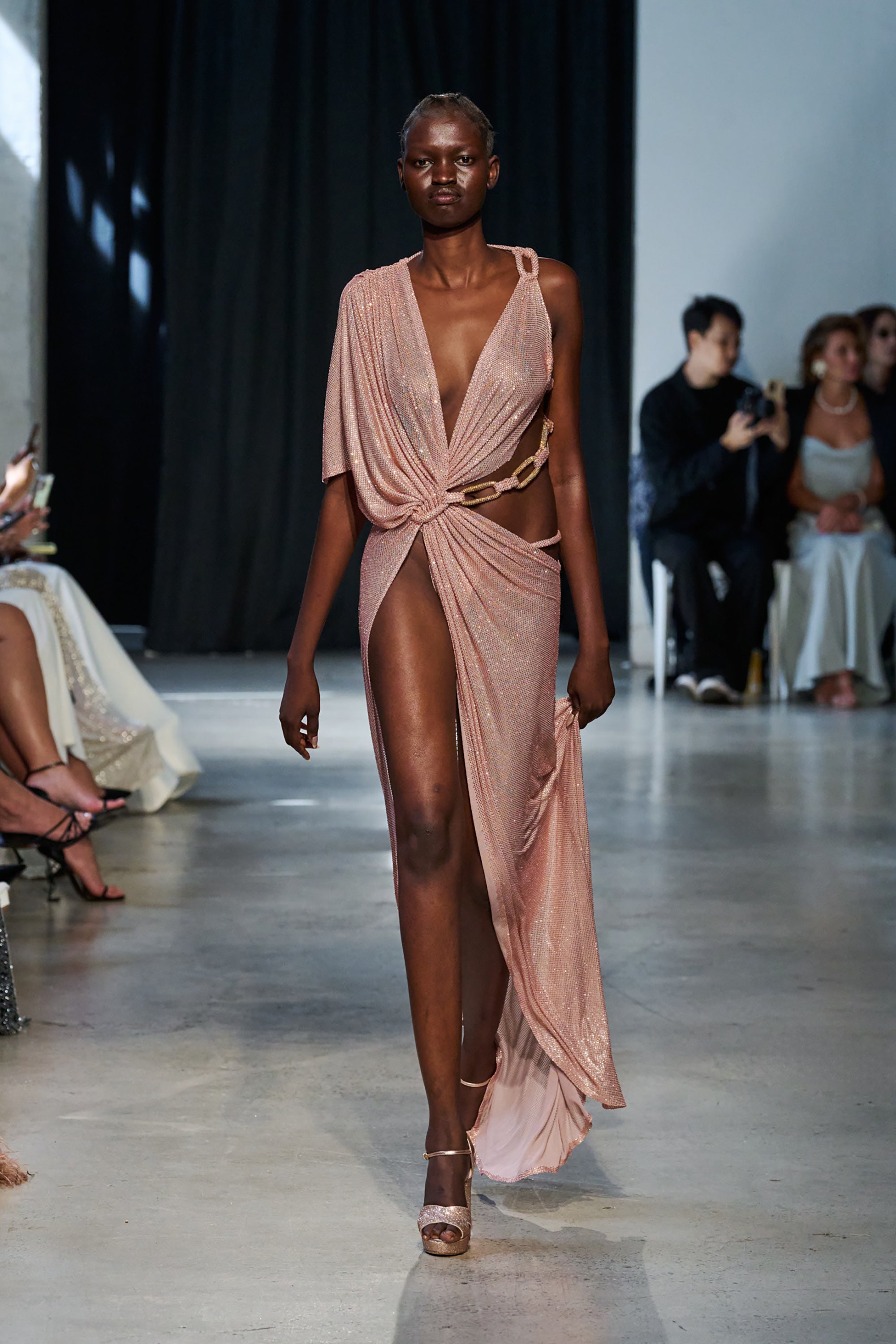Morocco Asymmetrical Diamond Gown