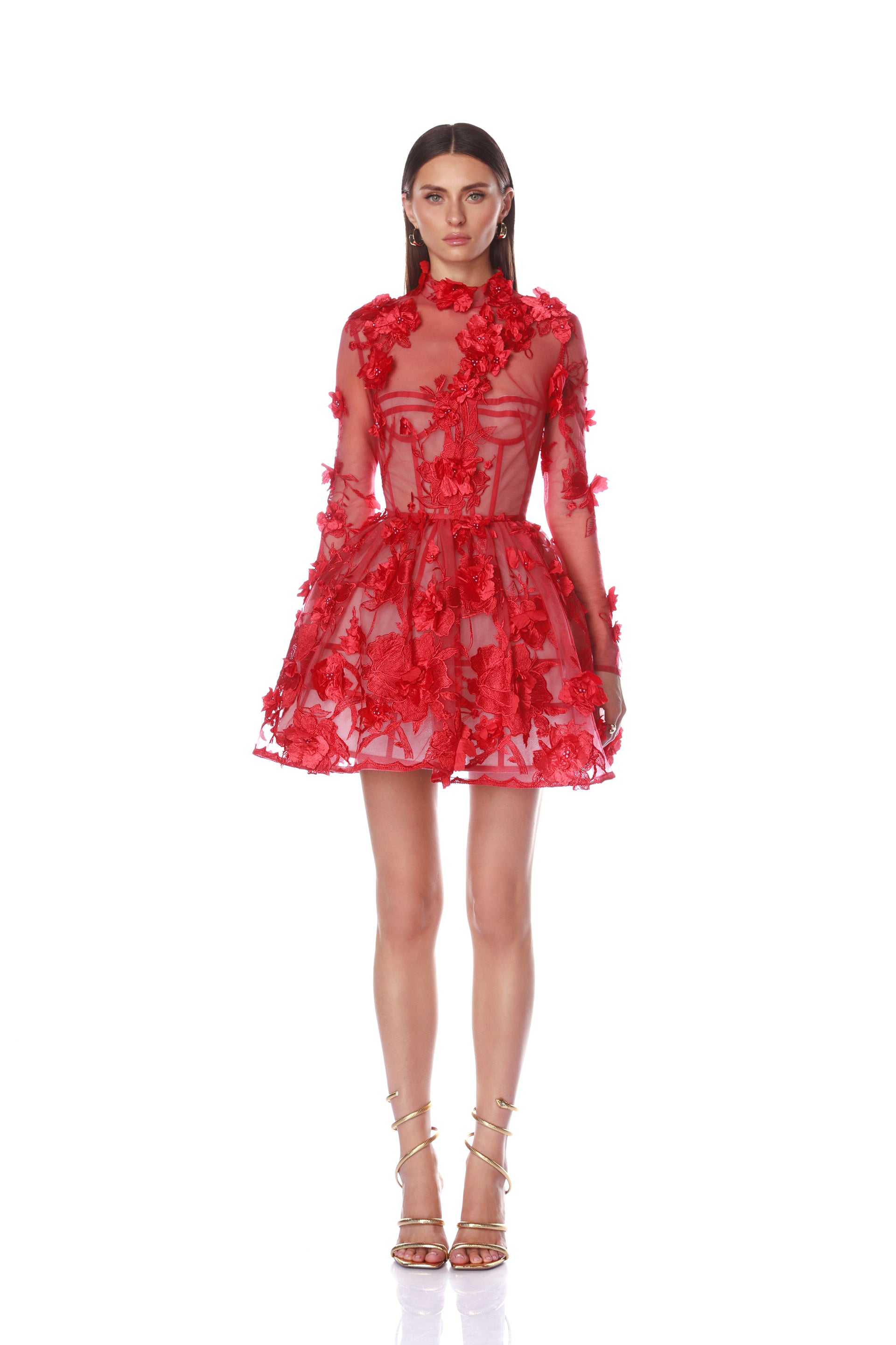 bronx and banco anastasia maxi dress Anastasia Red Floral Long Sleeve Mini Dress