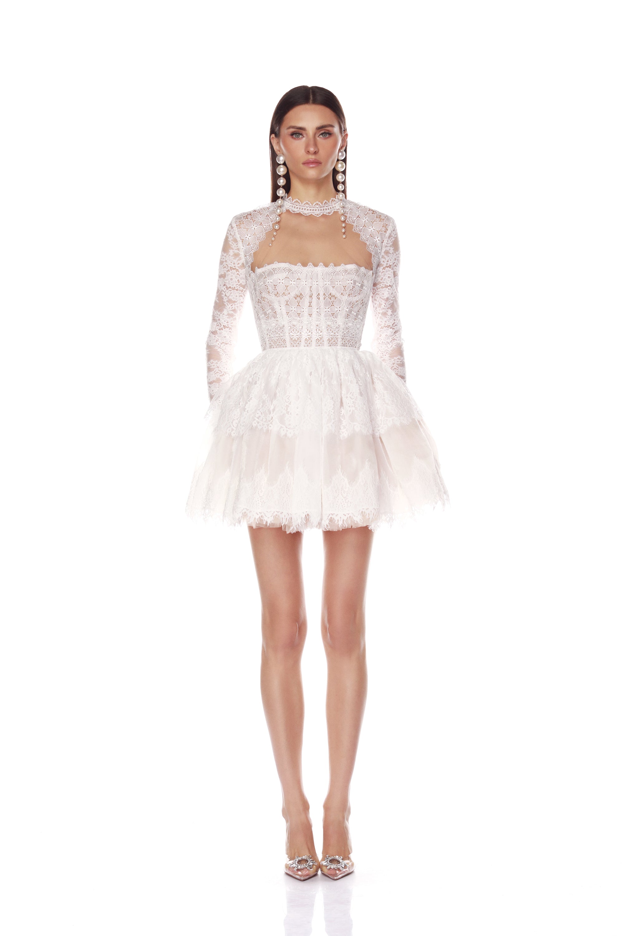 Daphne Ivory Long Sleeve Mini Dress