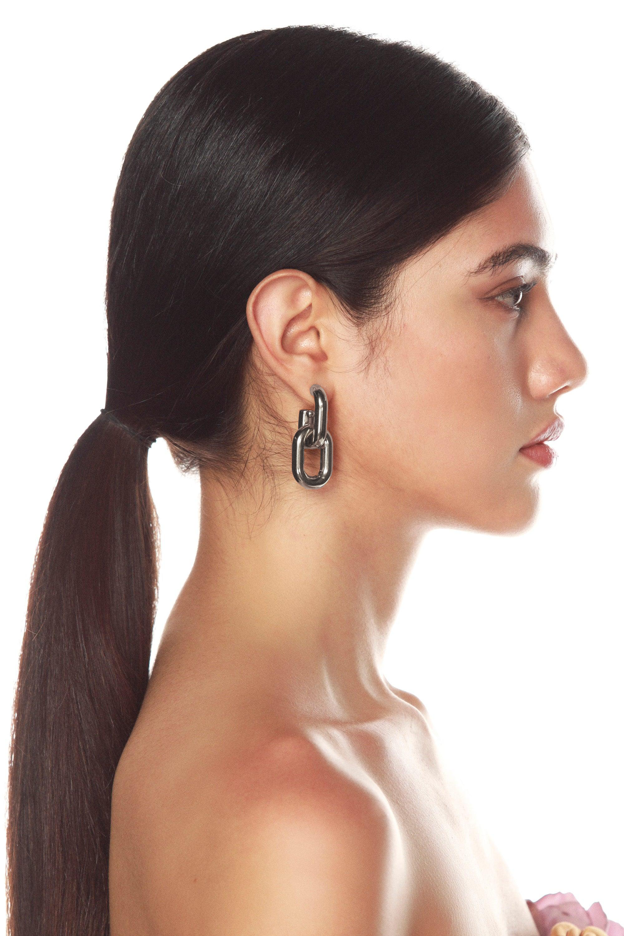 Small Double Link Earrings