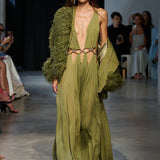 Zuri Sage Cutout Gown