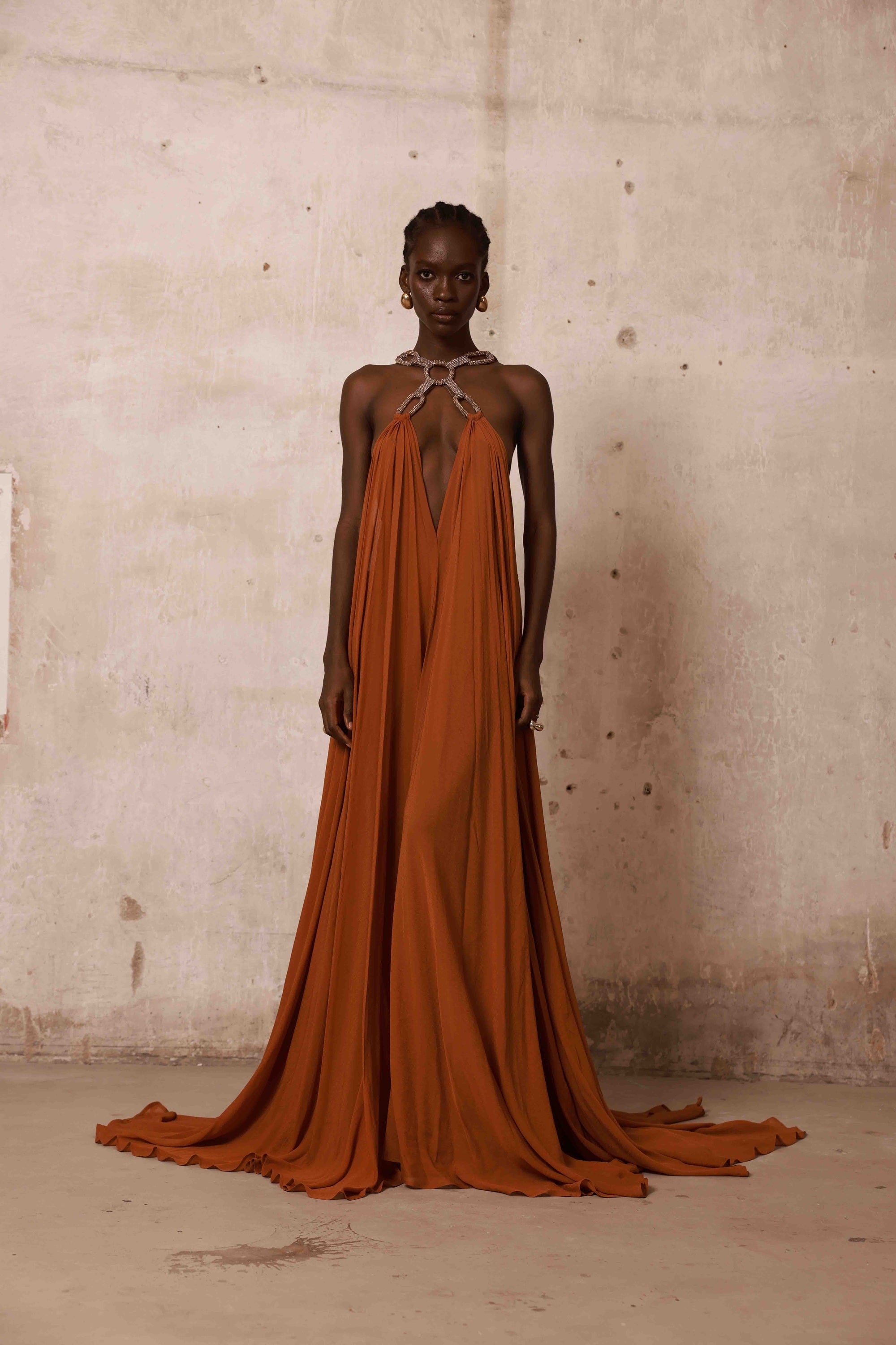 Zuri Halterneck Cutout Gown